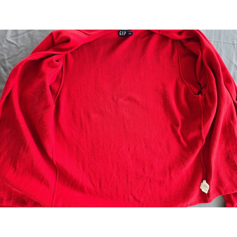 Vintage GAP Stretch Red Cardigan Sweater Soft Women L Y2K Preppy Quiet Luxury - Picture 9 of 16